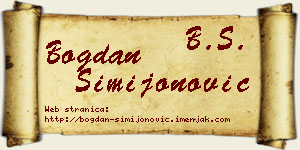 Bogdan Simijonović vizit kartica